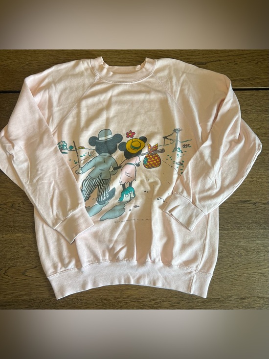 Disney Sweaters - Vintage Michel Bachoz Paris Disney Mickey Minnie Pink Sweatshirt Made France L